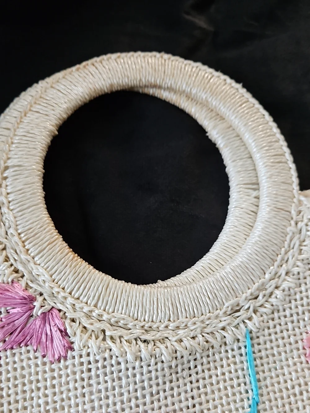 Fossil Woven Wicker Straw Handbag